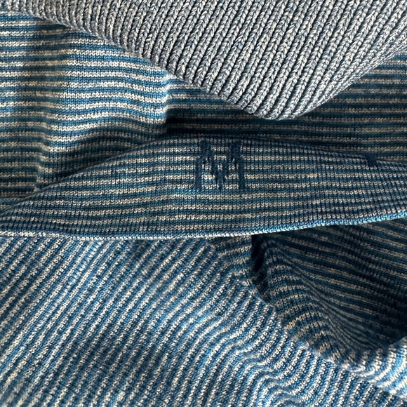 Lululemon Metal Vent Tech Polo Shirt Blue Striped size medium - Picture 3 of 4